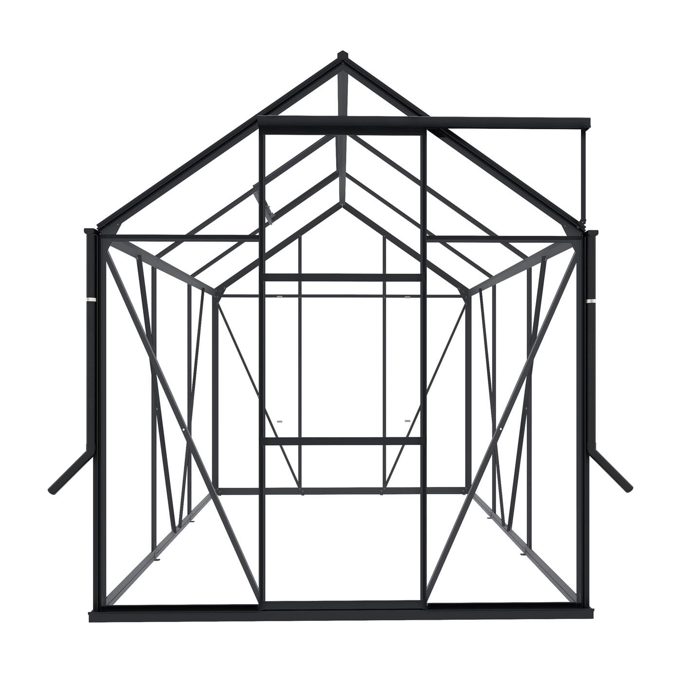 Royal Well Kate I Full Options - Tuinkas - Zwart - 217x192x192 cm - Veiligheidsglas