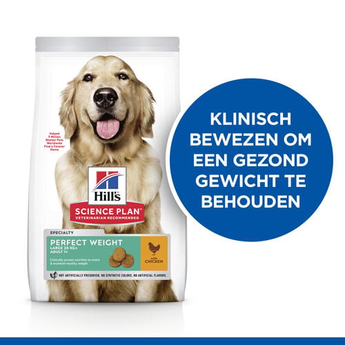 Hill's Science Plan Adult Perfect Weight Large - Hondenvoer - 12 Kilogram - kip