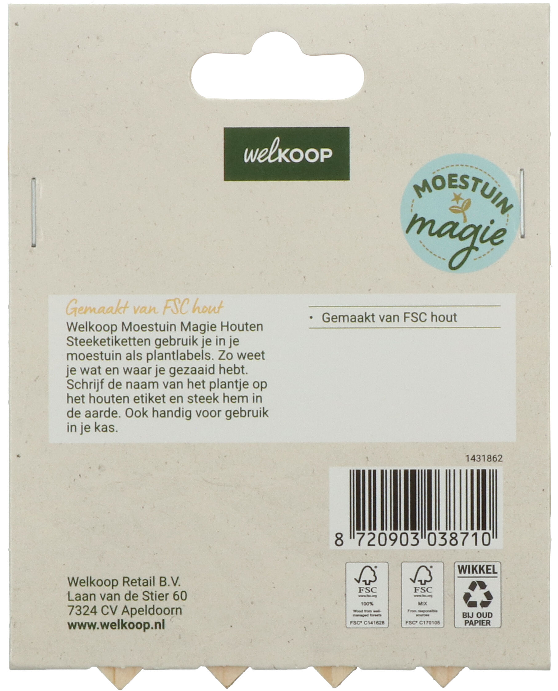 Welkoop Moestuin Magie - Steeketiketten - Hout - 13x10x1.5 cm