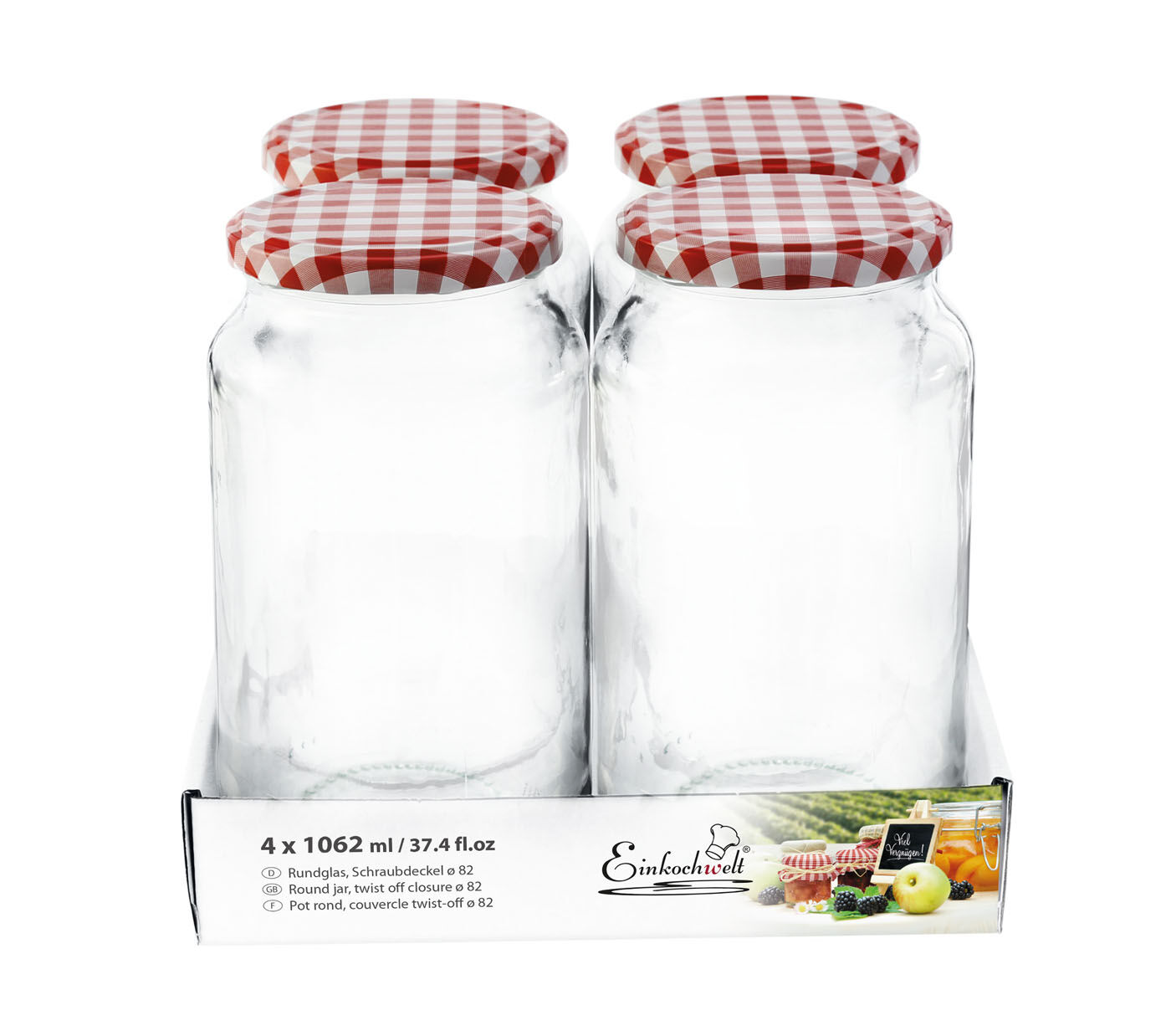 Einkochwelt - Jampotten - 1.06 l - 4 Stuks