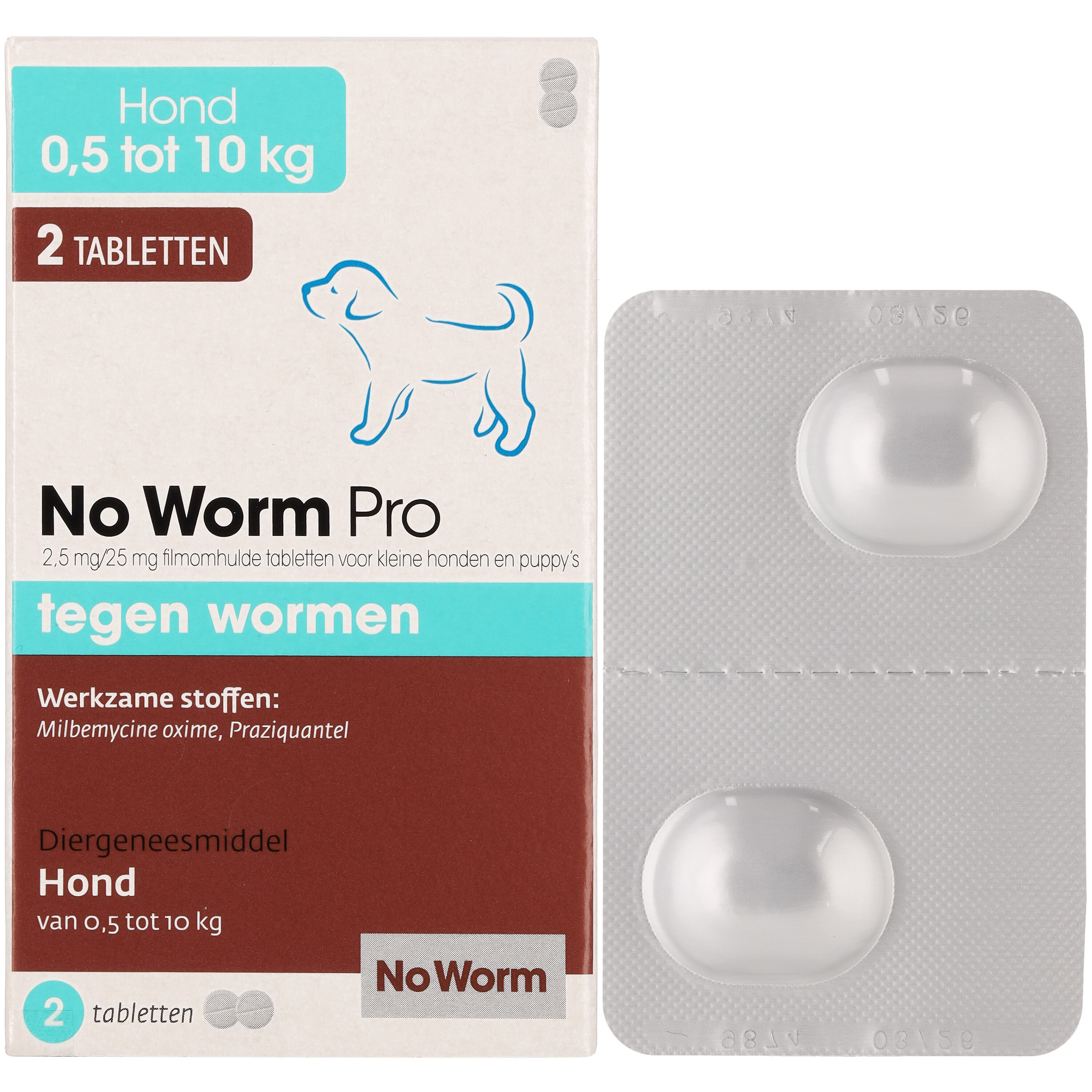 No worm Pro Kauwkablet - Ontworming Kleine honden en puppy's - 2 Stuks - M