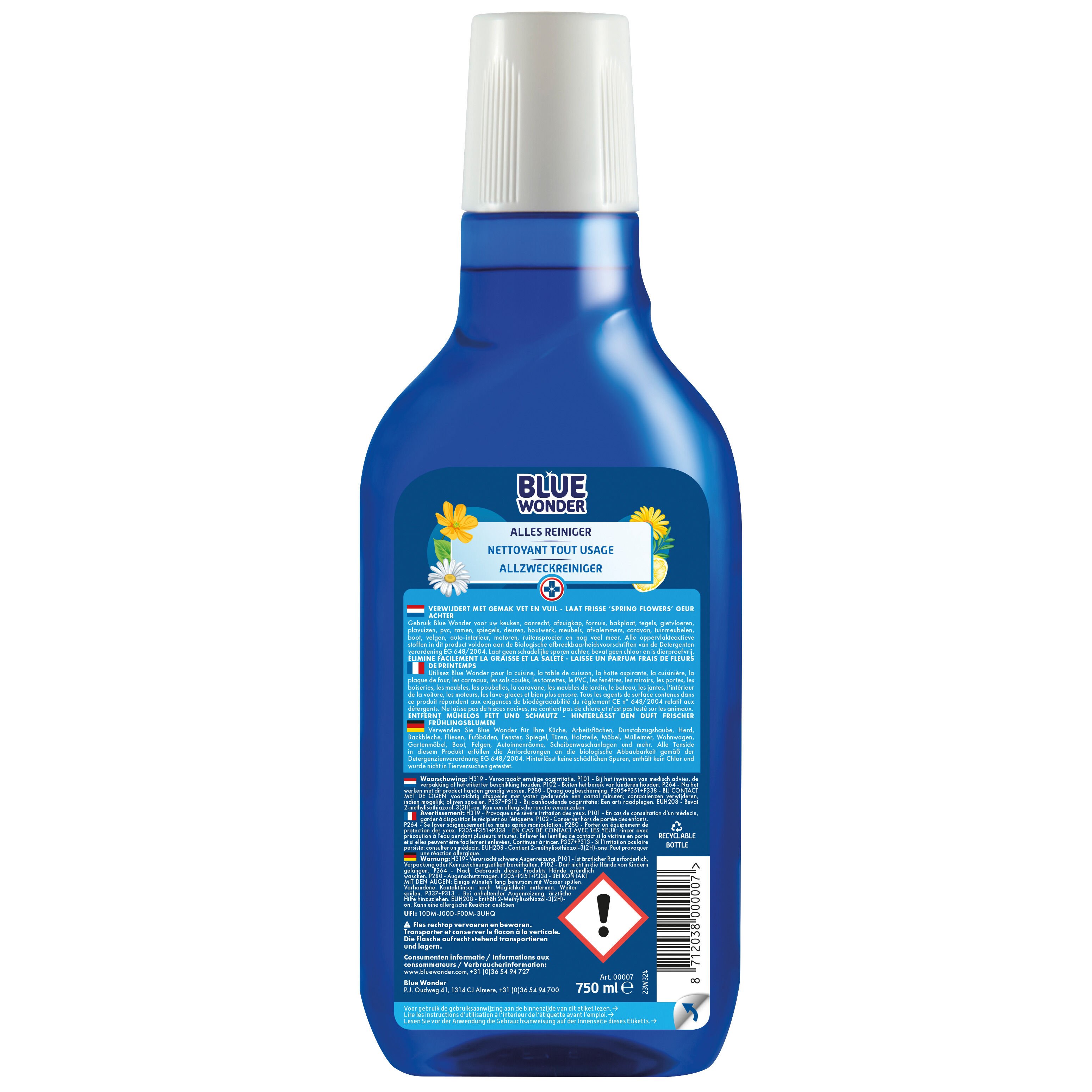 Blue Wonder Alles reininger - Reinigingsmiddel - 750 Milliliter - 9.5 cm