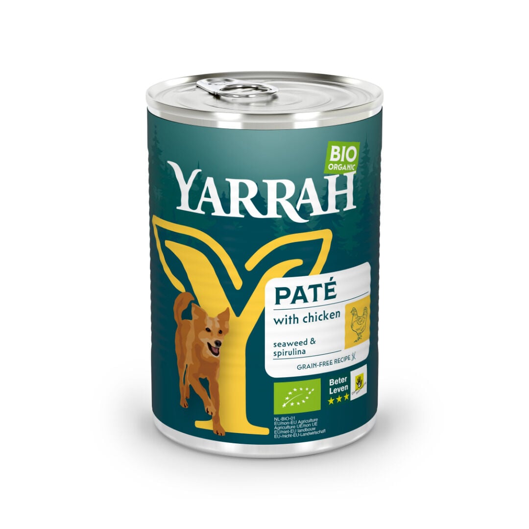 Yarrah Bio Pate Graanvrij - Hondenvoer - 400 Gram - Kip Yarrah Bio Pate Graanvrij - Hondenvoer - 400 Gram - Kip
