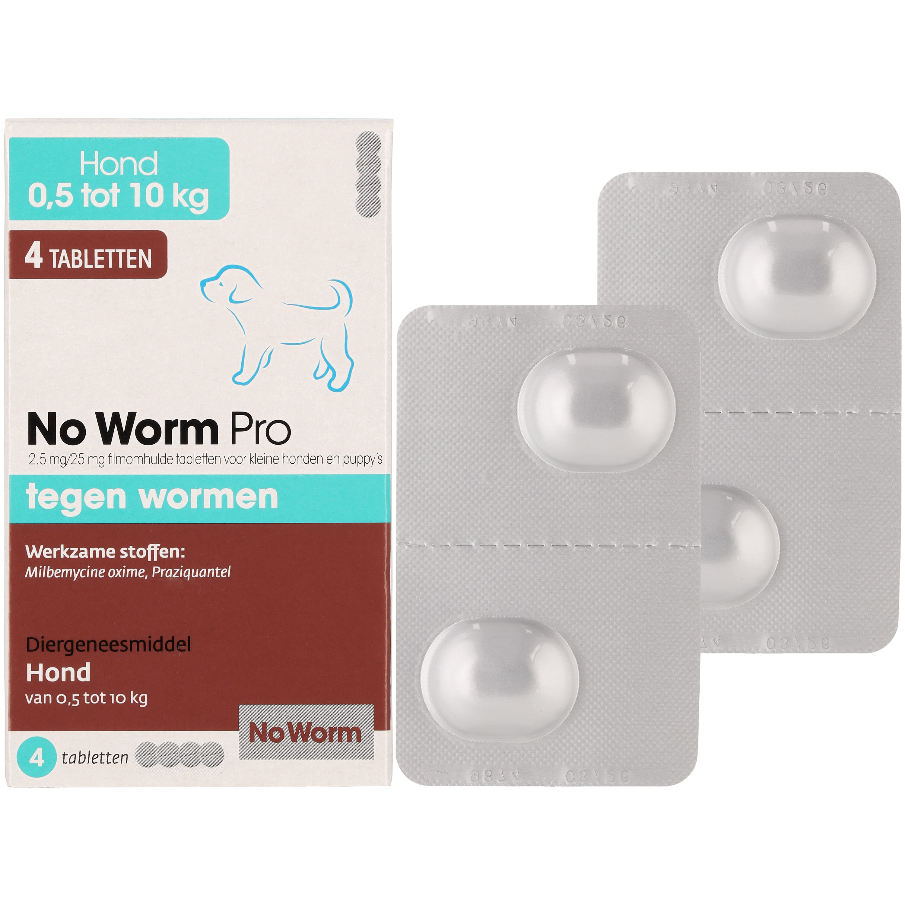 No worm Pro Kauwkablet - Ontworming Kleine honden en puppy's - 4 Stuks - M