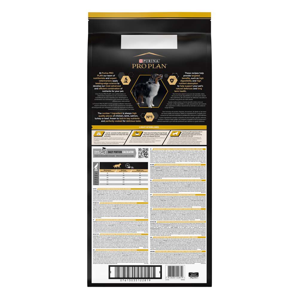 PRO PLAN Light/Sterilised Adult All Size - Hondenvoer - 14 Kilogram - kip