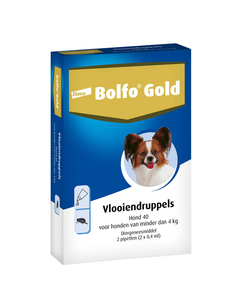 Bolfo Gold Hond 40 - Pipet - Anti vlooien Hond - 2 Stuks - XS Bolfo Gold Hond 40 - Pipet - Anti vlooien Hond - 2 Stuks - XS