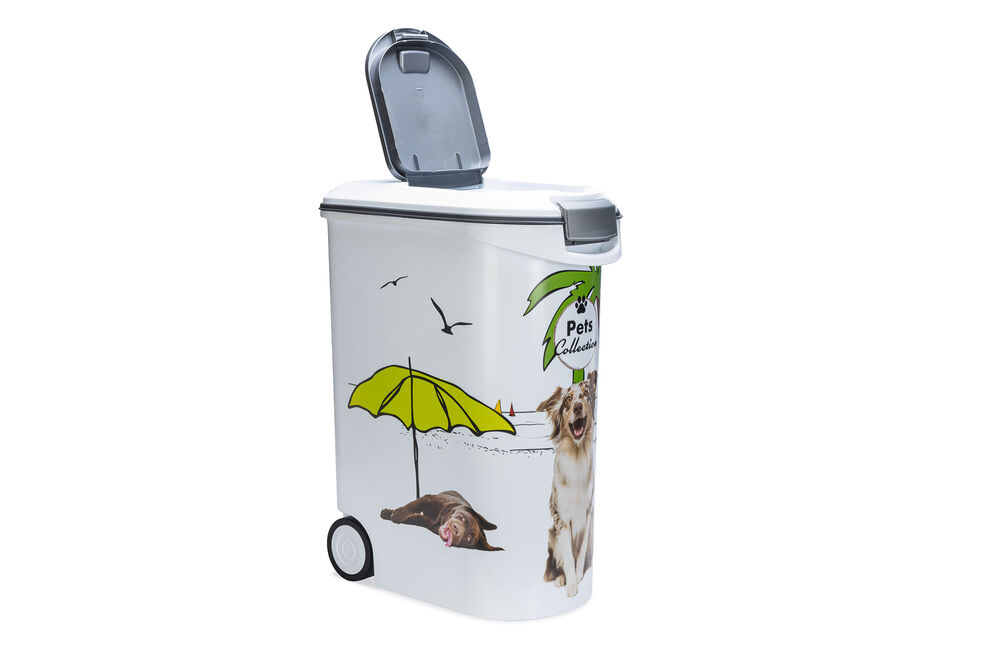 Curver Hond - Voercontainer - 54 Liter - Wit Grijs