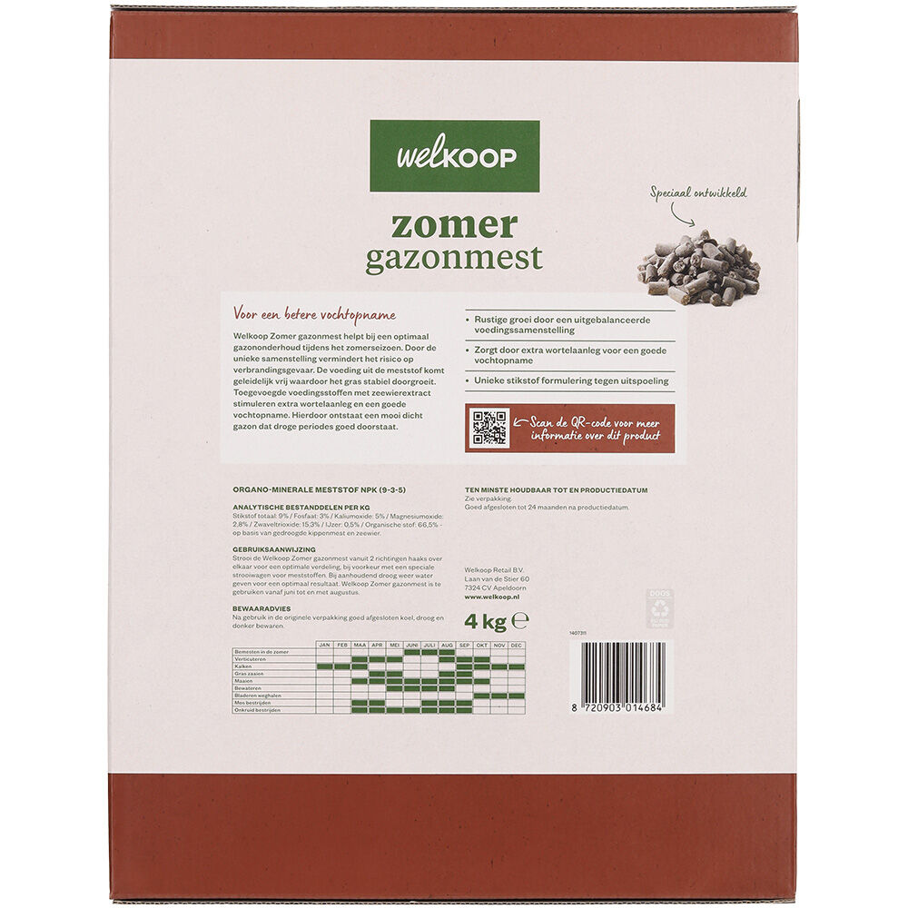 Welkoop - Zomer Gazonmest - 130 m2 - 4 Kilogram