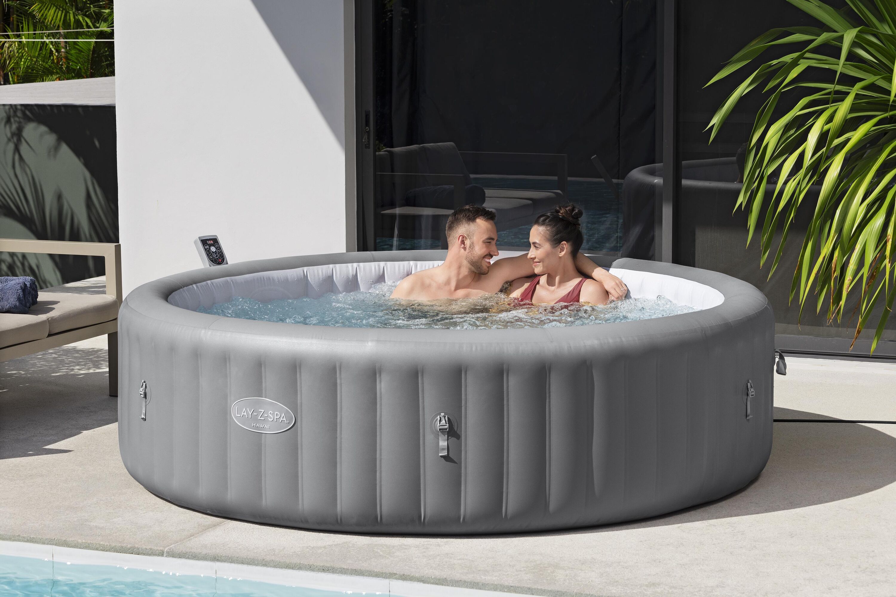 Bestway Lay-Z Spa - Hawaii Smart Airjet Spa - Grijs - 64.5x81x55 cm - 236 cm