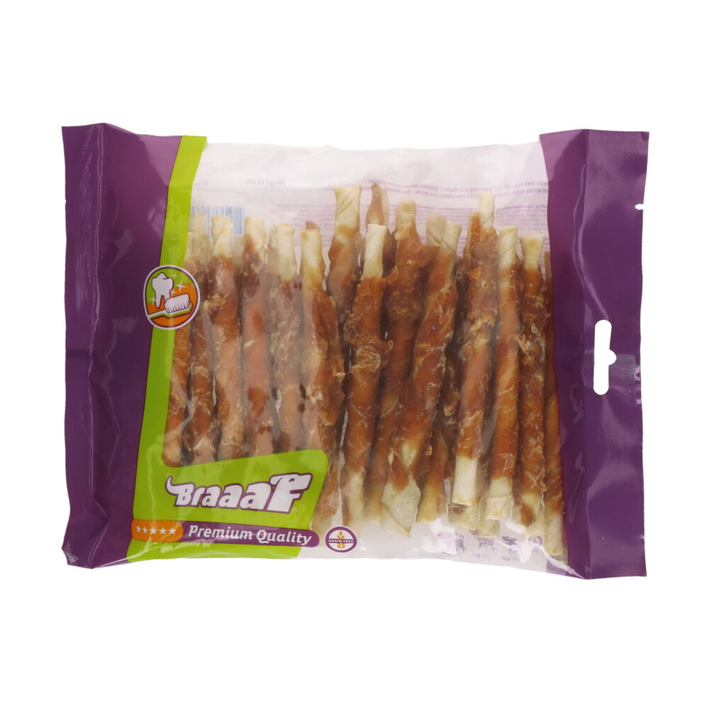 Braaaf Rollsticks - Hondensnack - 300 Gram - kip