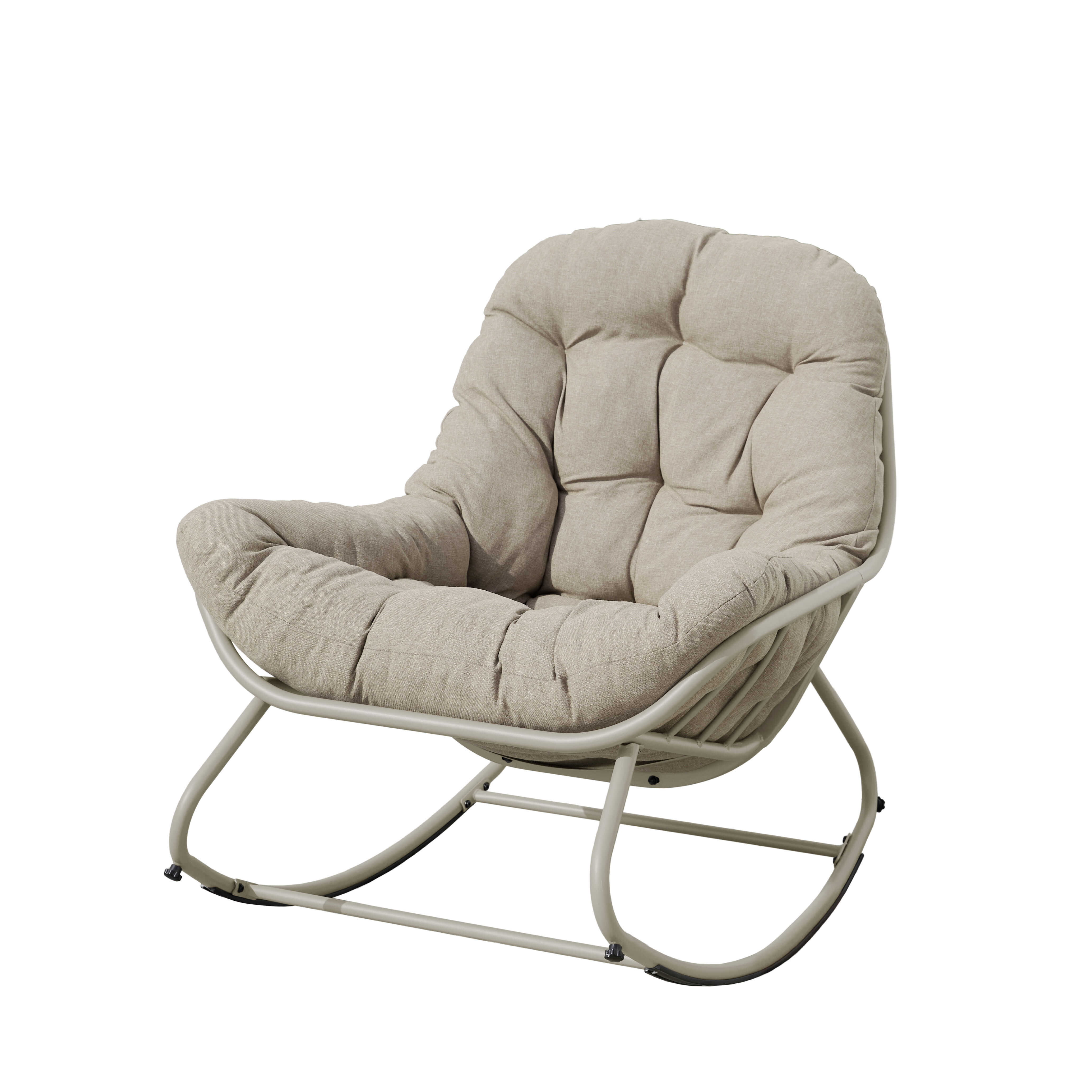 Lesli Living Lenza - Schommelstoel - Beige - 86.5x114.5x82.5 cm