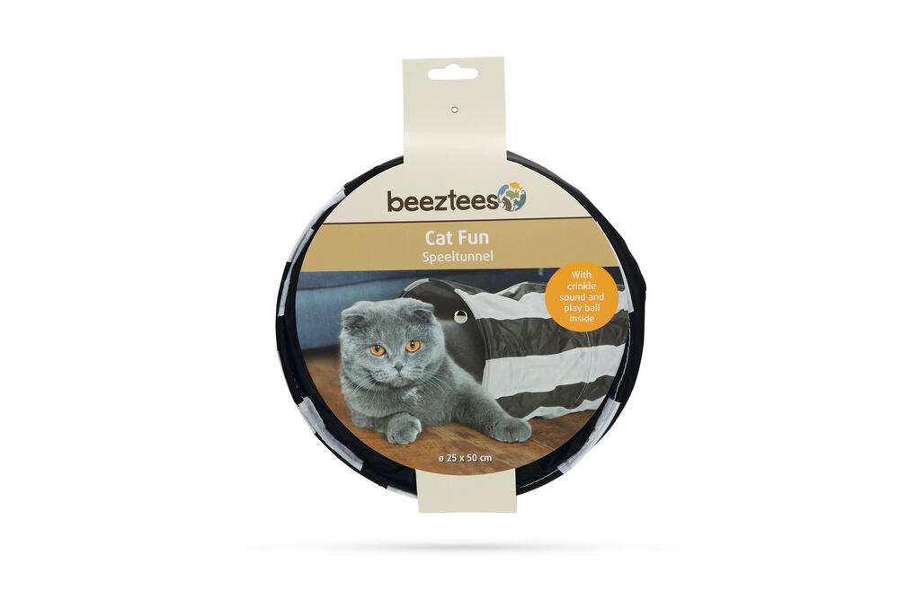 Beeztees Cruzzle - Katten tunnel - Zwart, Wit - 50 cm