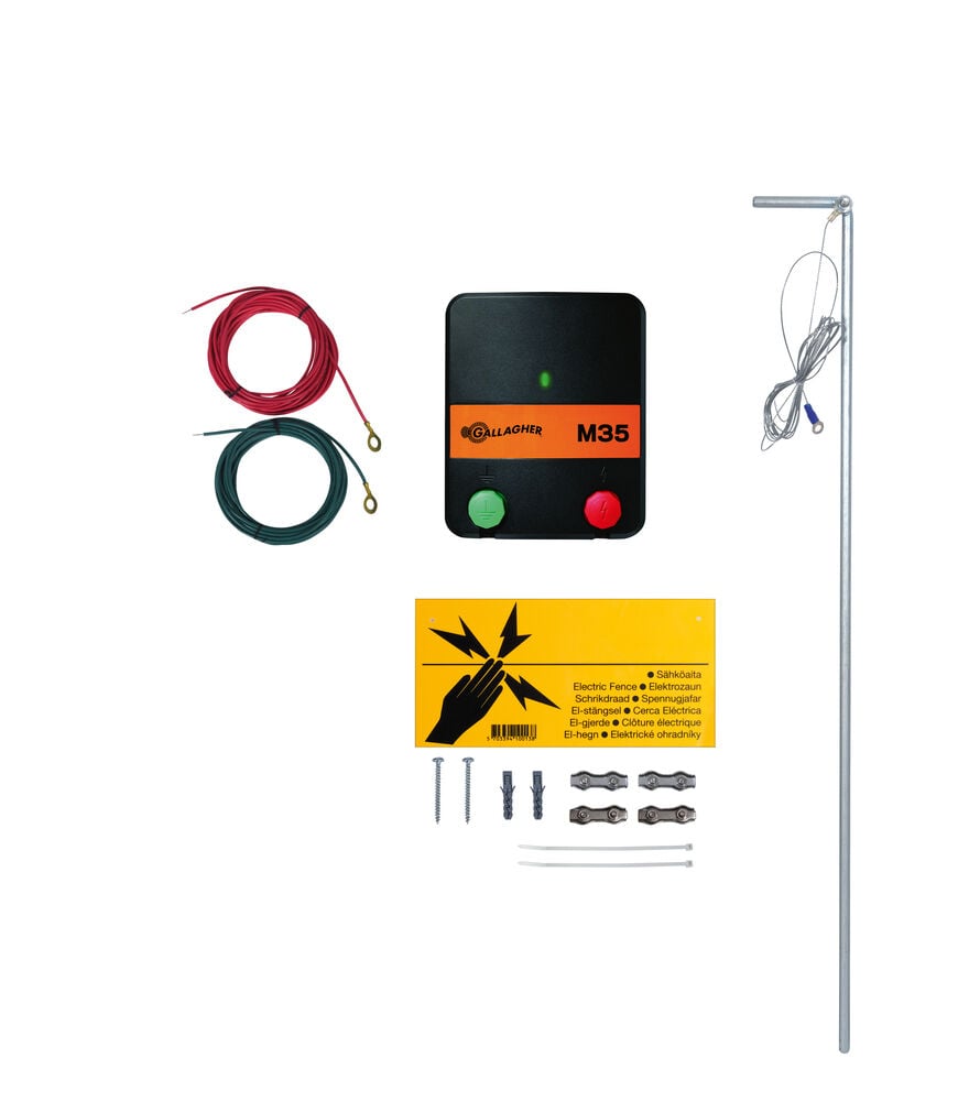 Gallagher Huisdieren starter kit - Schrikdraad - M35 - 230V - 11 cm - 230V - 0.1 Joule - 40 cm Gallagher Huisdieren starter kit - Schrikdraad - M35 - 230V - 11 cm - 230V - 0.1 Joule - 40 cm
