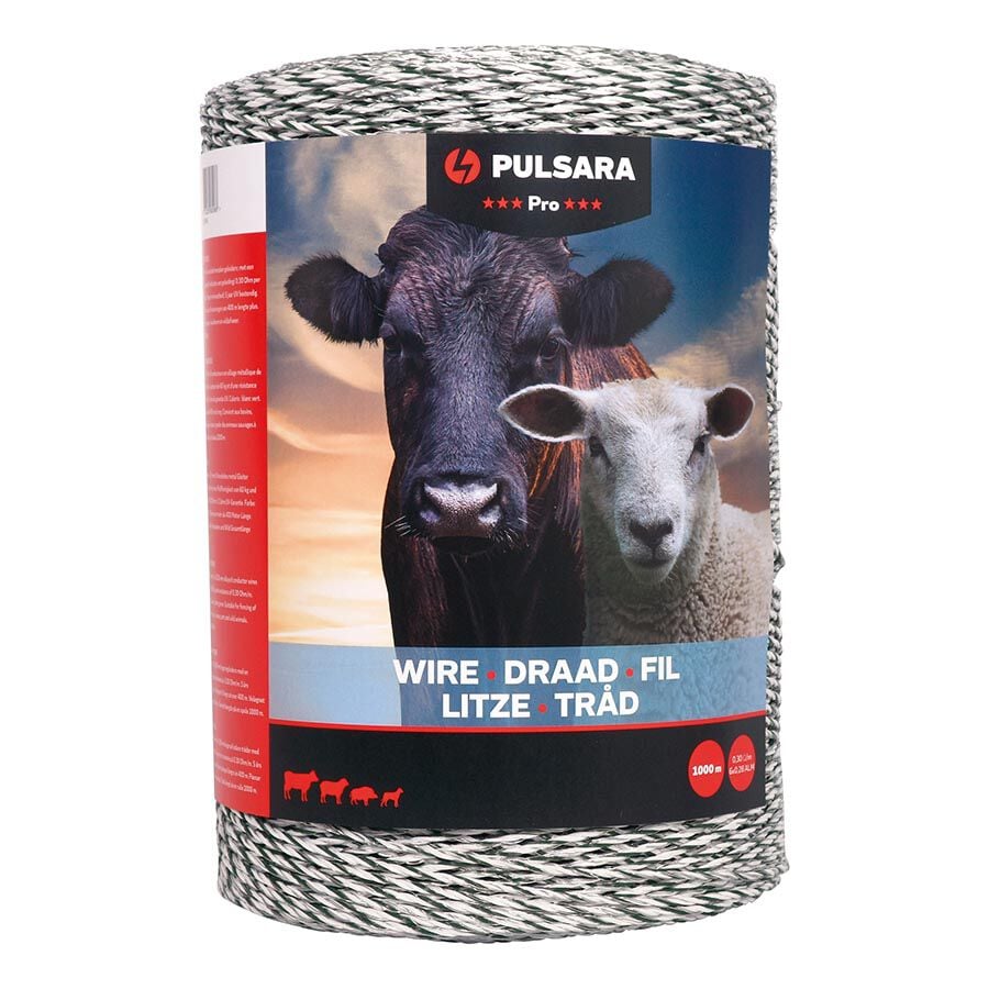 Pulsara Pro - Schrikdraad - 26.5 cm - 1000 Meter - Wit - 17 cm - 100000 cm Pulsara Pro - Schrikdraad - 26.5 cm - 1000 Meter - Wit - 17 cm - 100000 cm