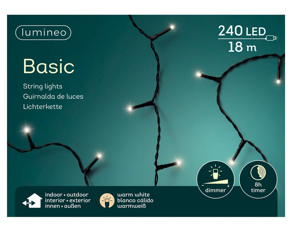 Lumineo Basic - Kerstboomverlichting - 240 - Warm wit - 1800 cm
