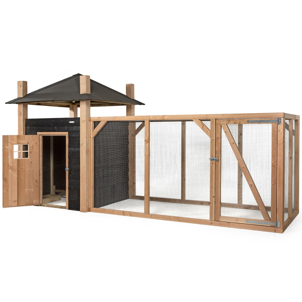 Voldux Hooiberg Niek XL - Kippenhok met ren - Naturel/zwart