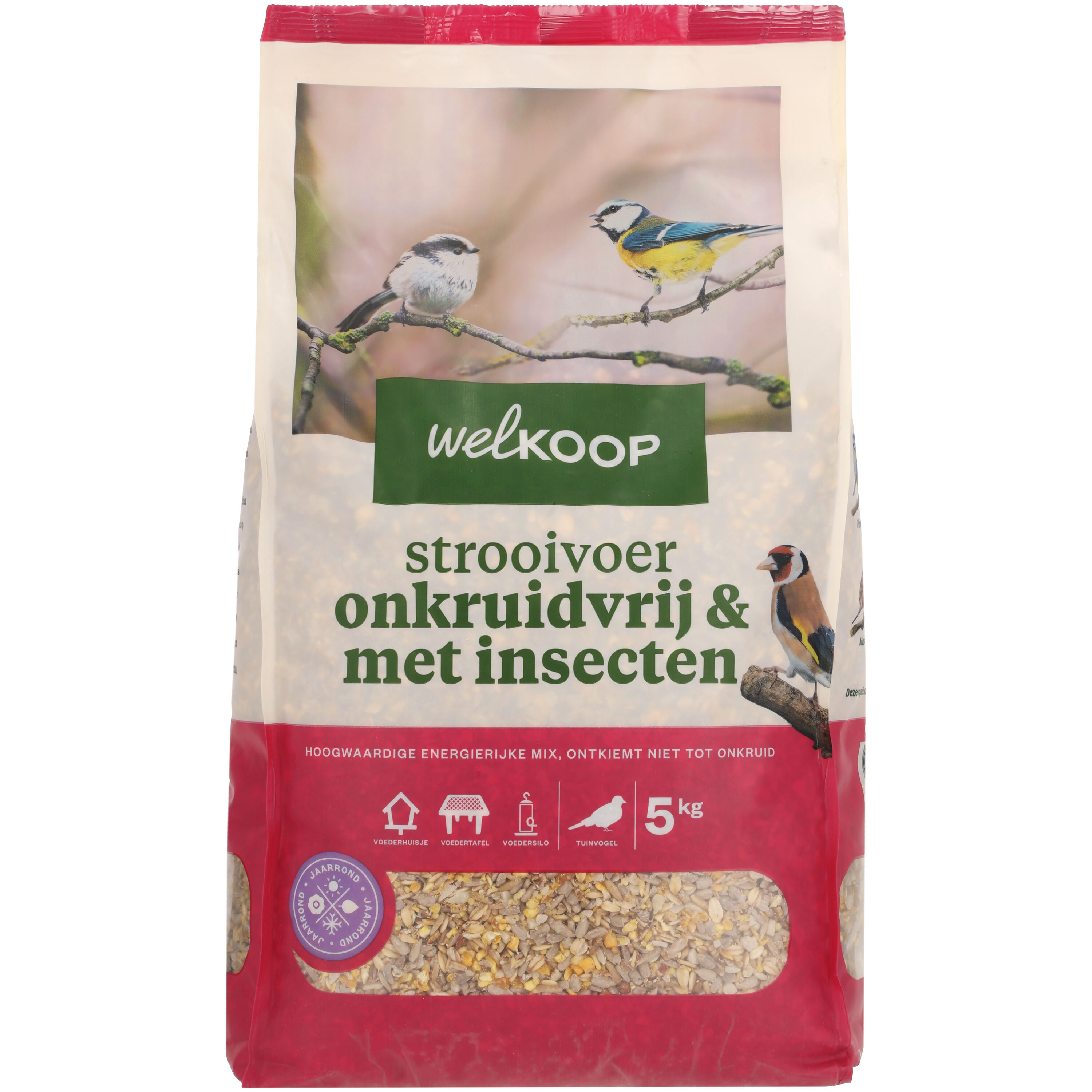 Welkoop - Strooivoer met Insecten - Onkruidvrij - Tuinvogelvoer - 5 Kilogram - insecten