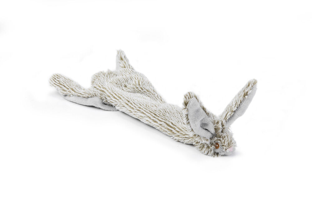 Beeztees Flatino Konijn - Knuffel - Hondenspeelgoed - Beige - 2.5x10x15 cm