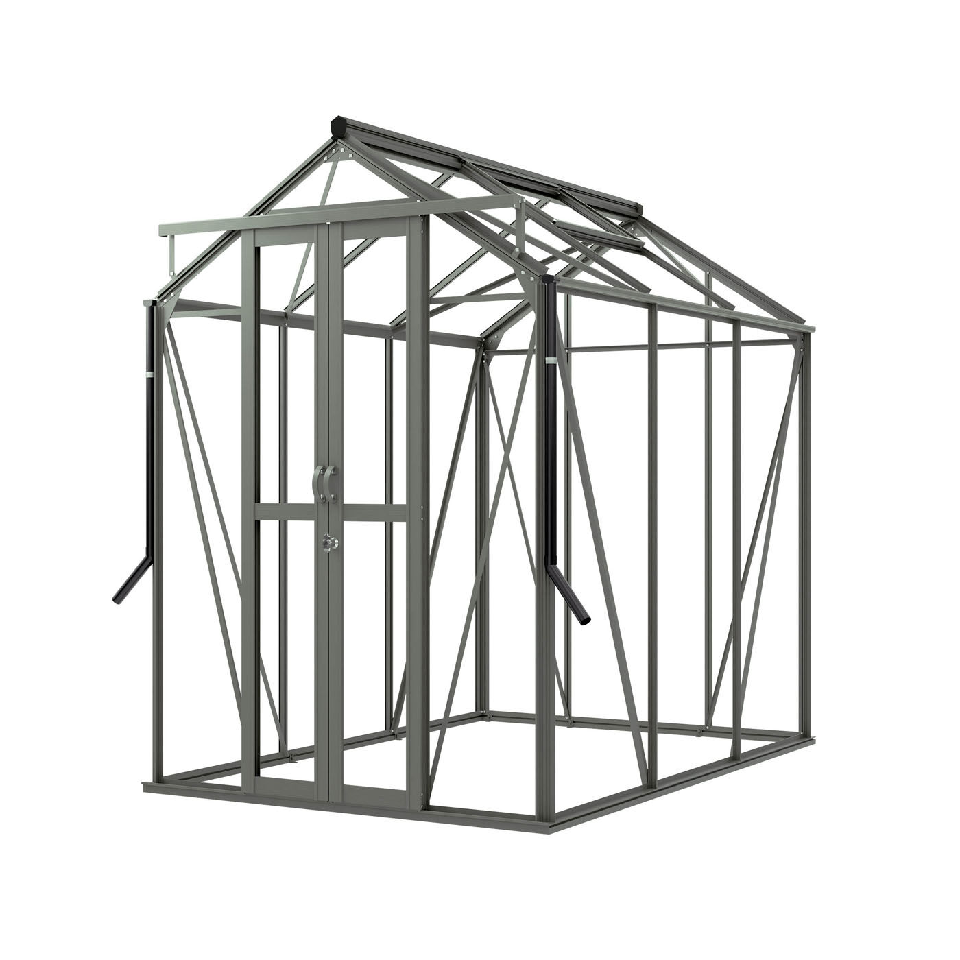 Royal Well Anne II Full Options - Tuinkas - Groengrijs - 211.2x149.8x220.1 cm - Veiligheidsglas