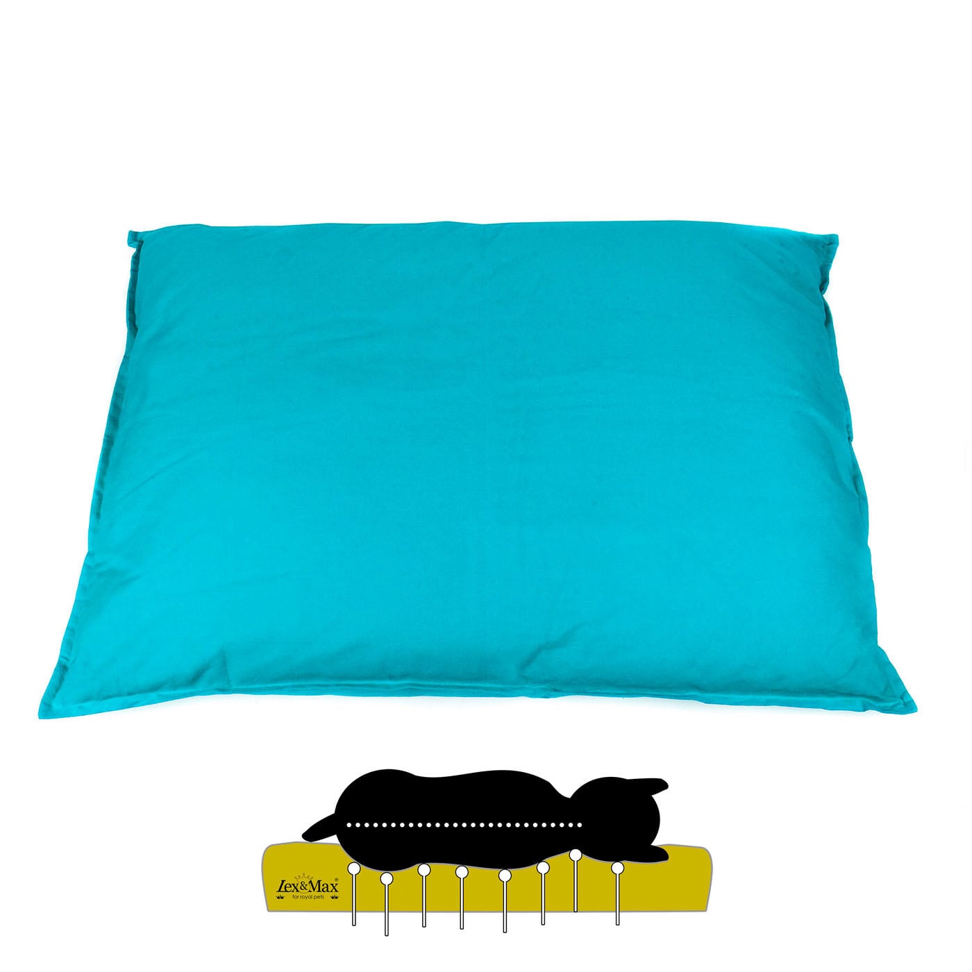 Lex & Max Tivoli - Orthopedisch Hondenkussen - Aqua - 70x100x16 cm - L Lex & Max Tivoli - Orthopedisch Hondenkussen - Aqua - 70x100x16 cm - L