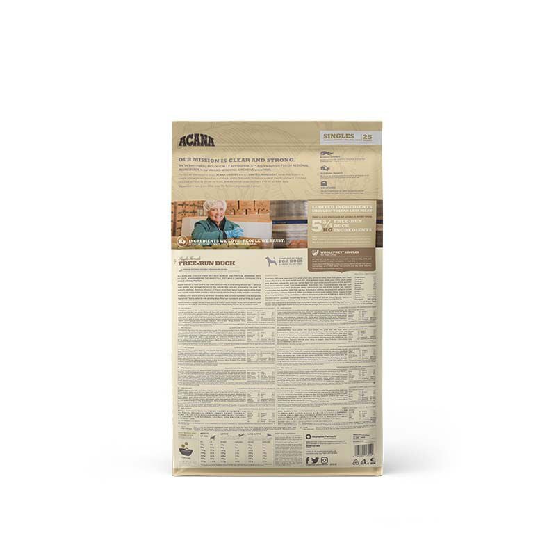 Acana Singles Free-Run - Hondenvoer - 11.4 Kilogram - eend
