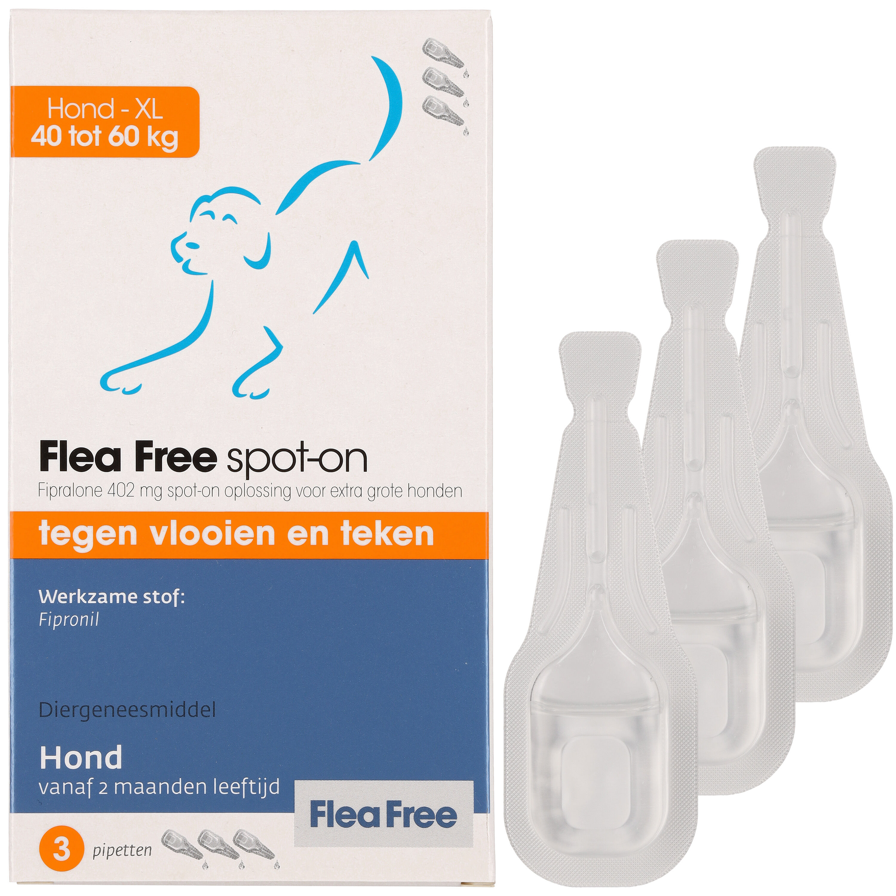 Flea Free Spot On - Pipetten - Anti Vlooien en teken Hond - XL - 3 Stuks - XL