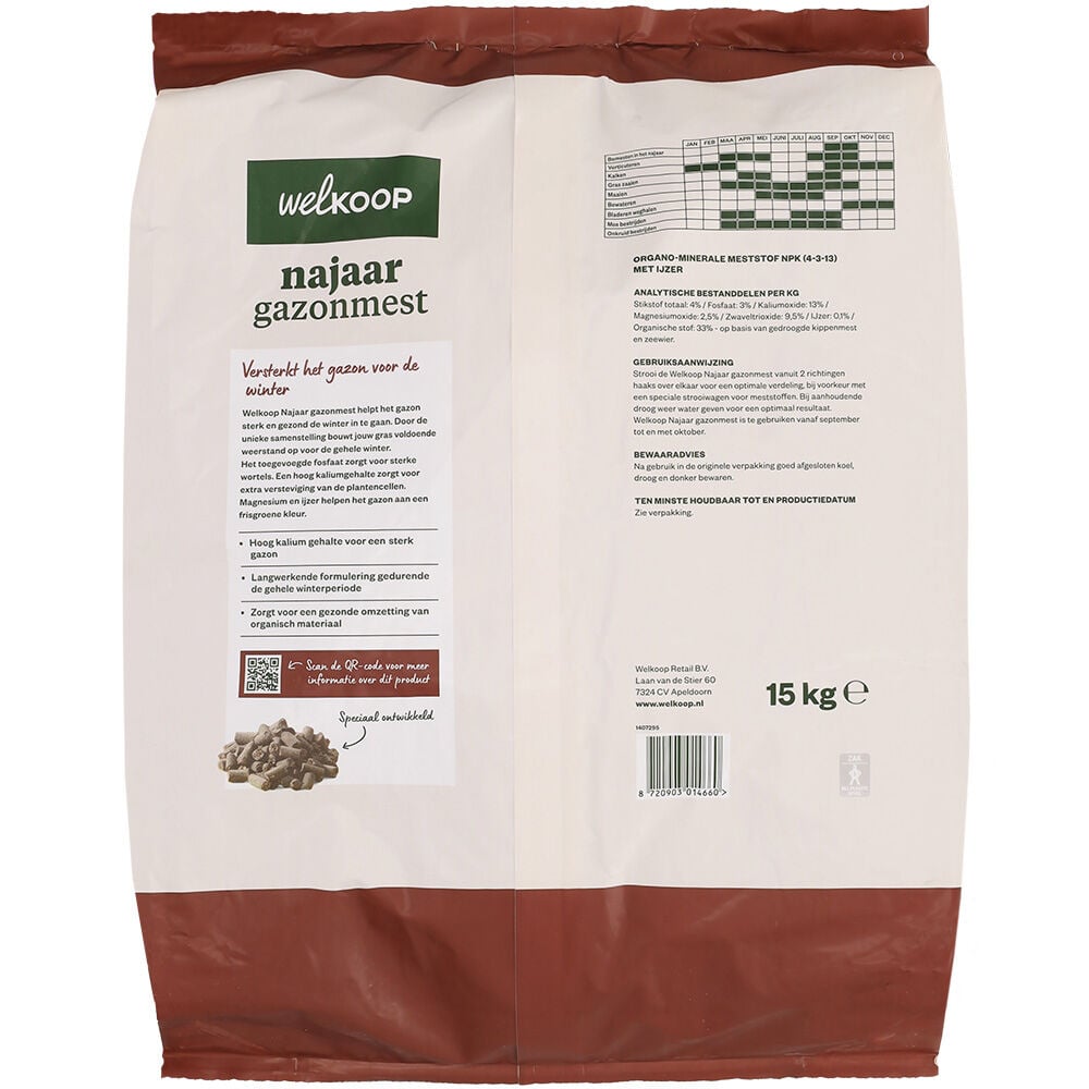 Welkoop - Najaar Gazonmest - 400 m2 - 15 Kilogram