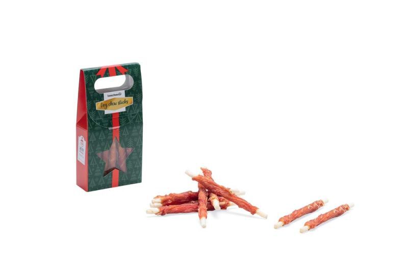 Beeztees Kerst kauwstaaf - Hondensnack - 8 Stuks - eend Beeztees Kerst kauwstaaf - Hondensnack - 8 Stuks - eend