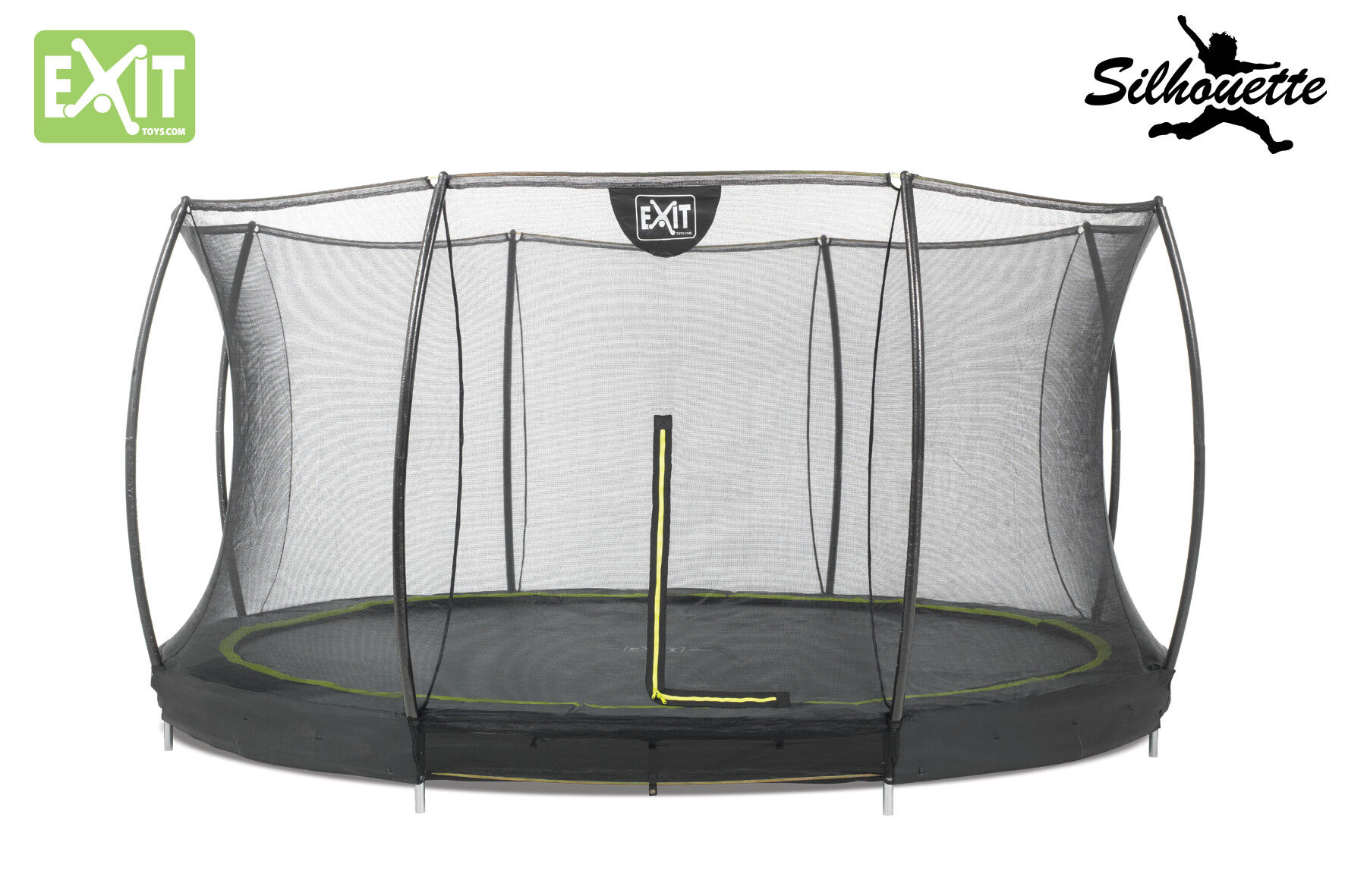 EXIT Silhouette Inground met Net - Trampoline - Zwart - 427 cm
