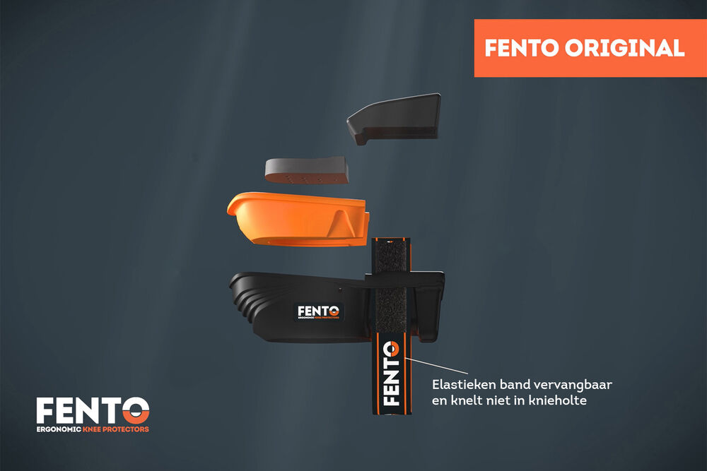 FENTO ORIGINAL - Kniebeschermers - Zwart/Oranje - 1 maat