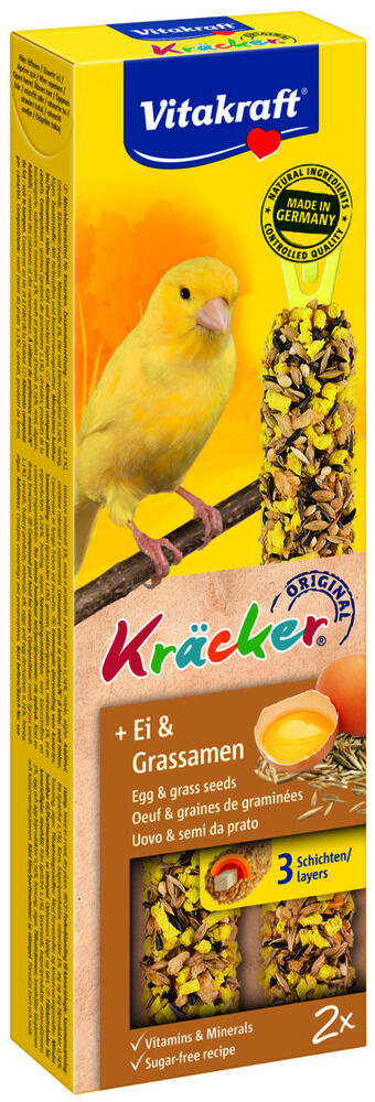 Vitakraft Eikracker 2 in 1 Kanarie - 2 Stuks - Ei - Snacks Vitakraft Eikracker 2 in 1 Kanarie - 2 Stuks - Ei - Snacks