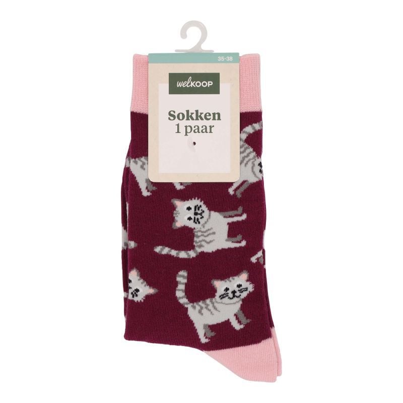 Welkoop Fun Kat - Sokken