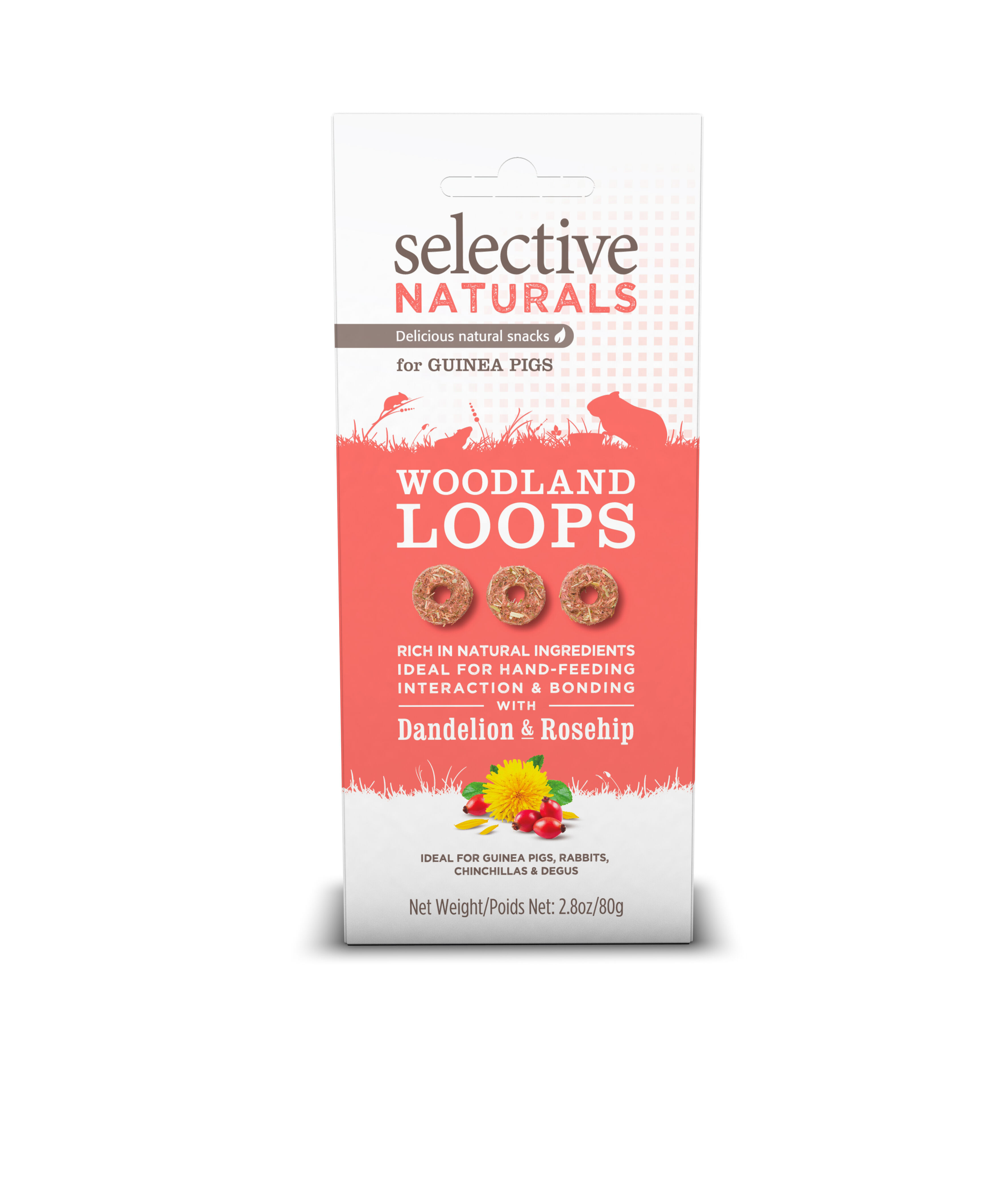 Selective Naturals Woodland loops  - Konijnensnack - Paardenbloem & rozenbottel - 80 Gram - Woodland