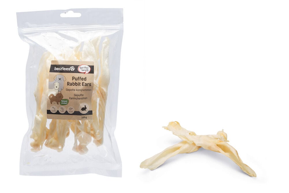 Beeztees Konijnenoren - Hondensnack - 100 Gram - konijn