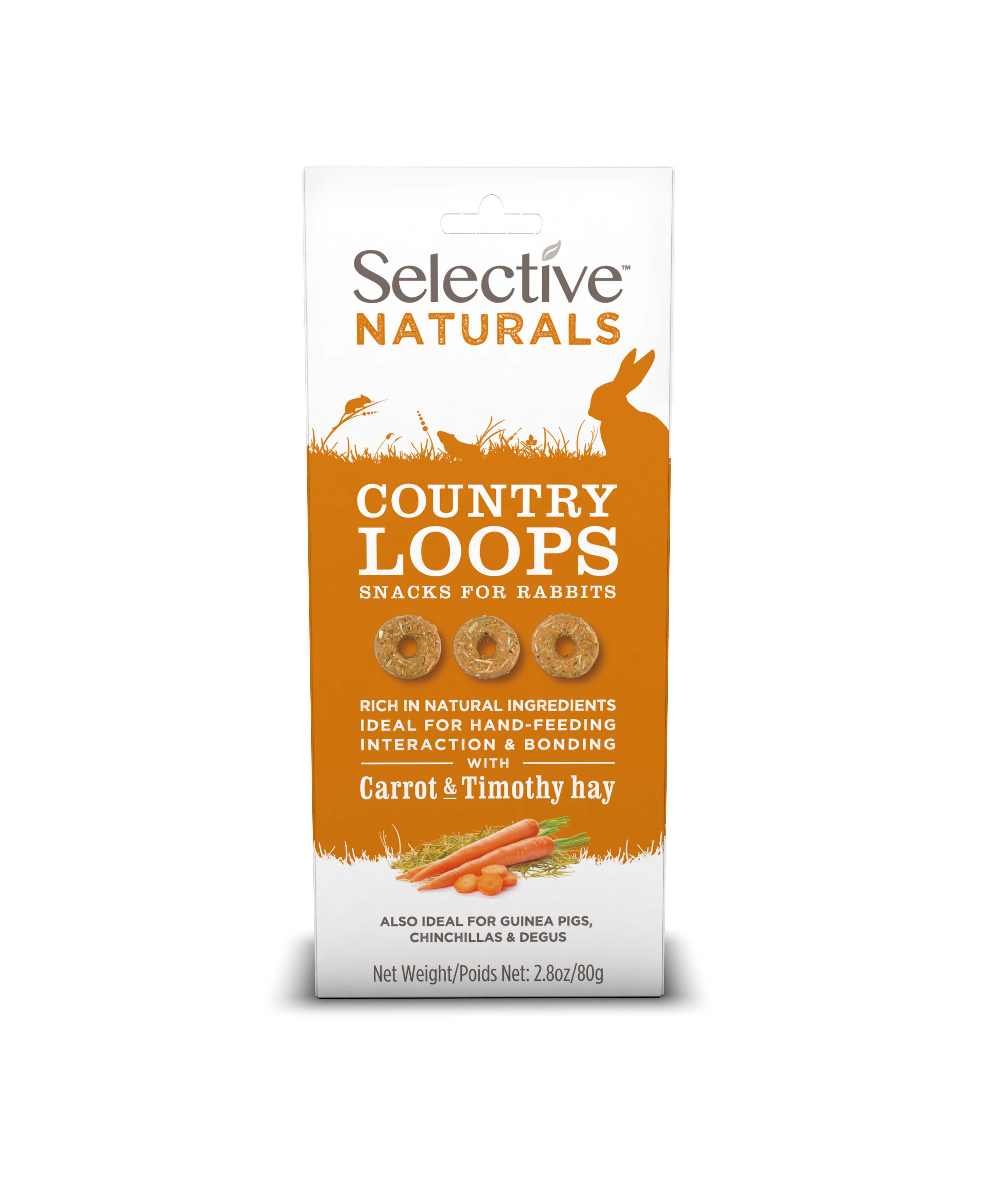 Science selective Country Loops - Konijnensnack & Knaagdiersnack - 80 Gram - timothy_hooi_en_wortel