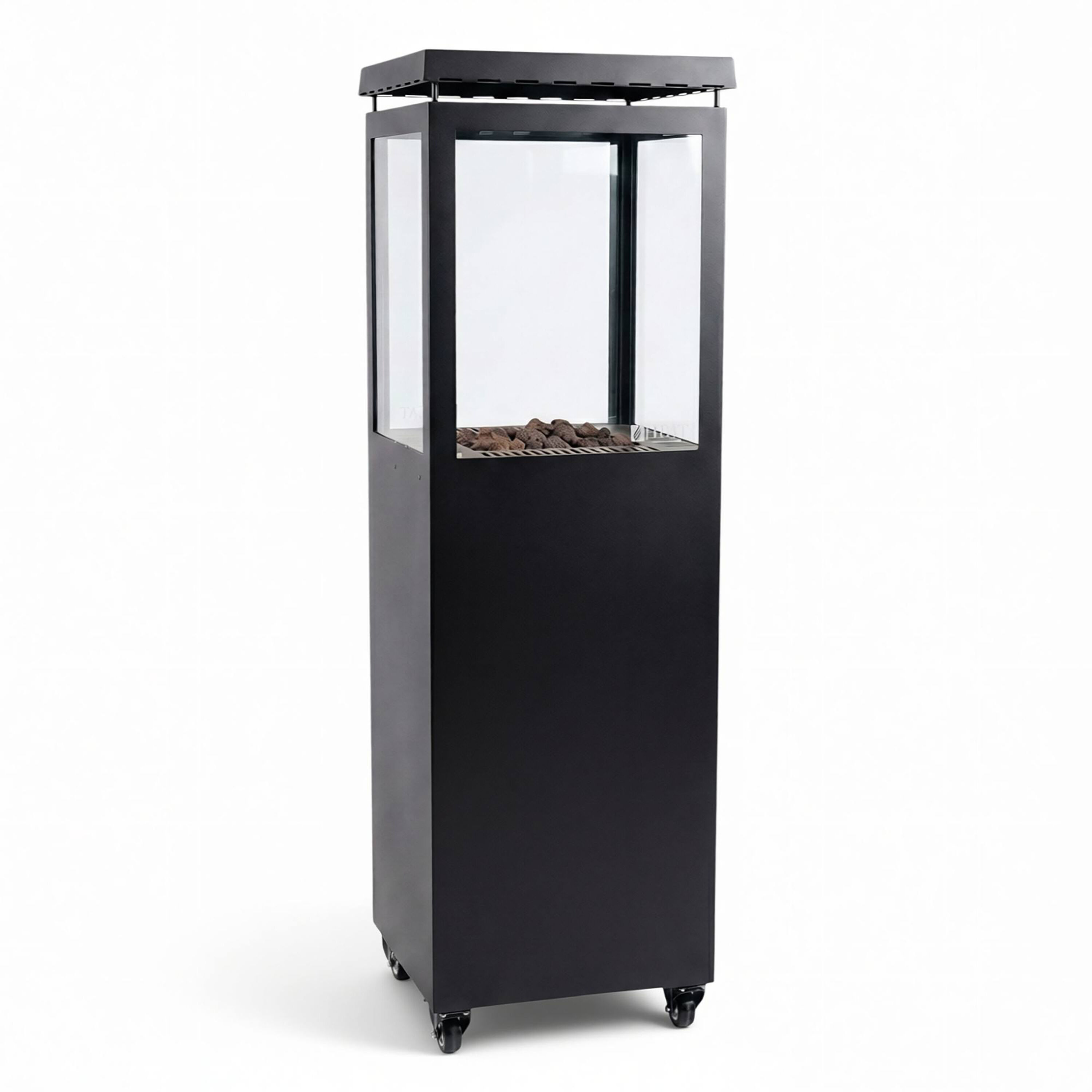 HEAT Utev - Terrasverwarmer - Vierkant - Zwart - Staal|Glas HEAT Utev - Terrasverwarmer - Vierkant - Zwart - Staal|Glas