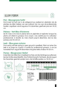 Hortitops Prei Allium porrum L. Blauwgroene Herfst Ideal - Prei