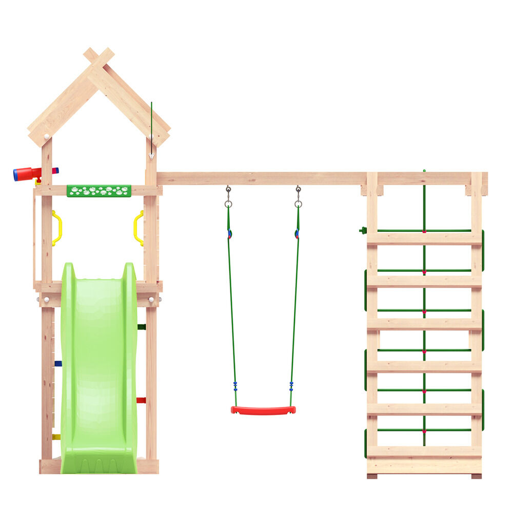 Jungle Gym Vinstra Grenen - Speeltoestel - Licht groen - Grenenhout