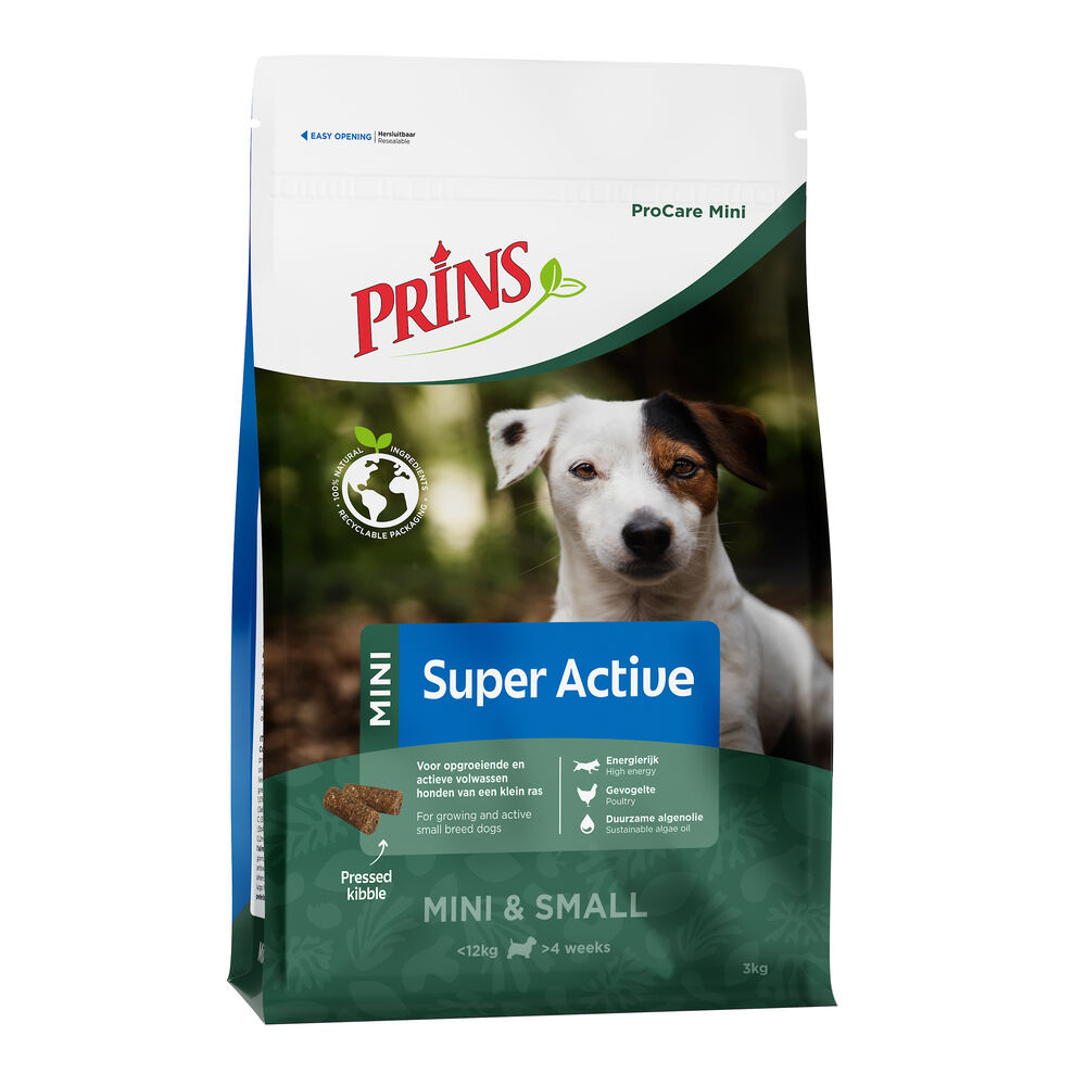 Prins ProCare Mini Super Active - Hondenvoer - 3 Kilogram - gevogelte Prins ProCare Mini Super Active - Hondenvoer - 3 Kilogram - gevogelte