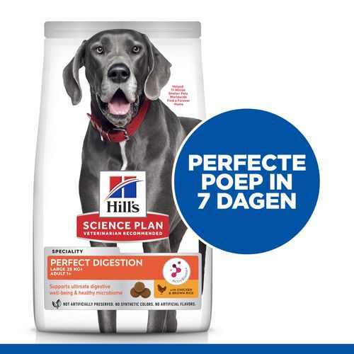 Hill's Science Plan Adult Large Perfect Digestion - Hondenvoer - 12 Kilogram - kip, rijst