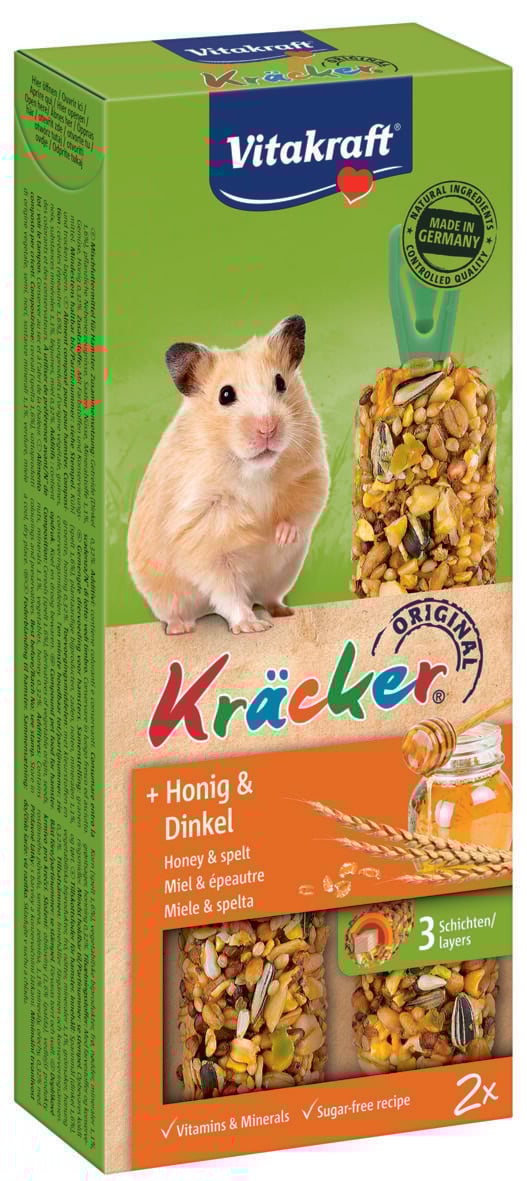 Vitakraft Kräcker 2 in 1 - Hamstersnack - Honing Vitakraft Kräcker 2 in 1 - Hamstersnack - Honing