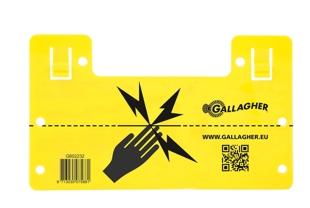 Gallagher EU Waarschuwingsbordje - Accessoires - 15 cm - Geel - 25 cm