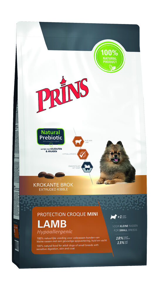 Prins Protection Croque Mini Lamb Hypoallergenic - Hondenvoer - 2 Kilogram - Lam & rijst Prins Protection Croque Mini Lamb Hypoallergenic - Hondenvoer - 2 Kilogram - Lam & rijst