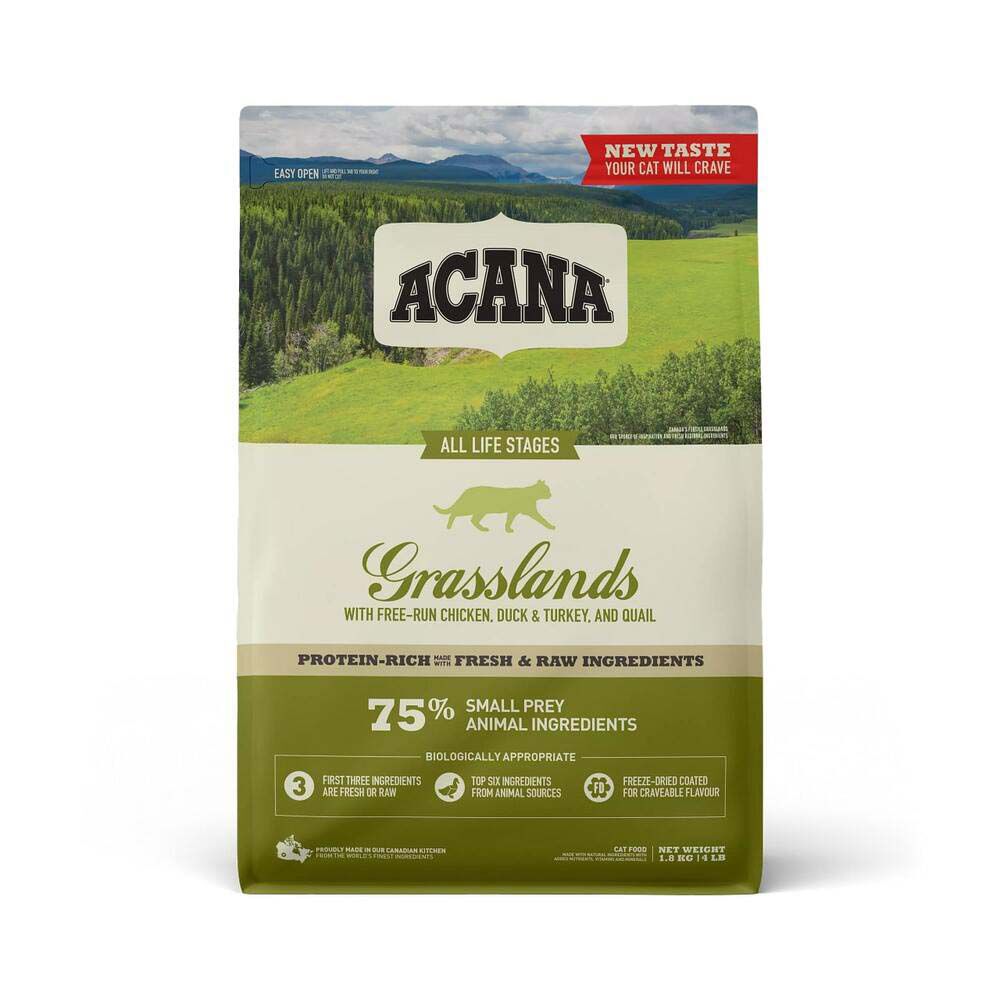 Acana Grasslands Cat - Kattenvoer - 1.8 Kilogram - kip, kalkoen, eend