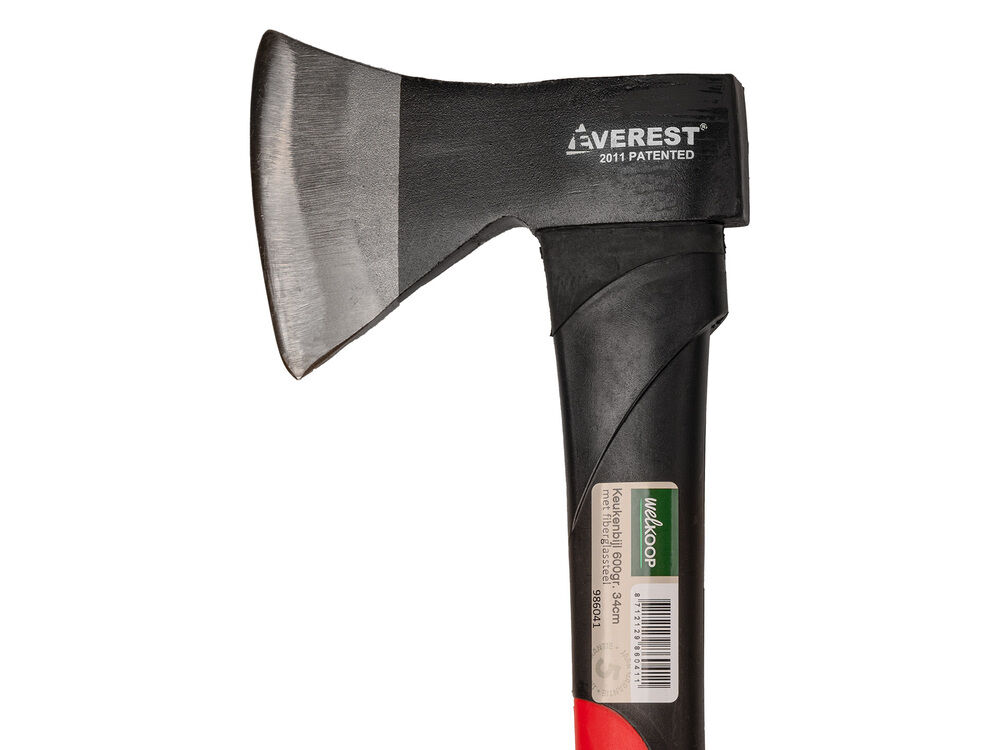 Everest - Keukenbijl - Zwart/Rood - 36 cm