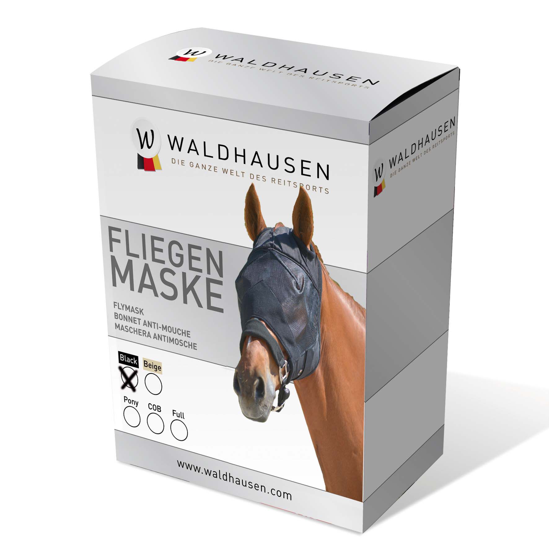 Waldhausen Premium - Vliegenmasker Paard - Zwart - Full