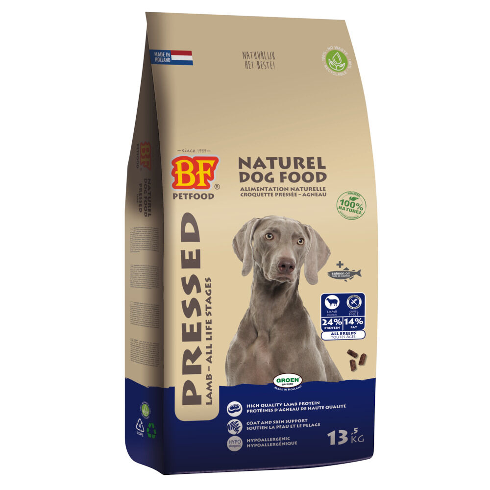 BF Petfood Geperst Lam& Rijst - Hondenvoer - 13.5 Kilogram - aardappel, rijst BF Petfood Geperst Lam& Rijst - Hondenvoer - 13.5 Kilogram - aardappel, rijst
