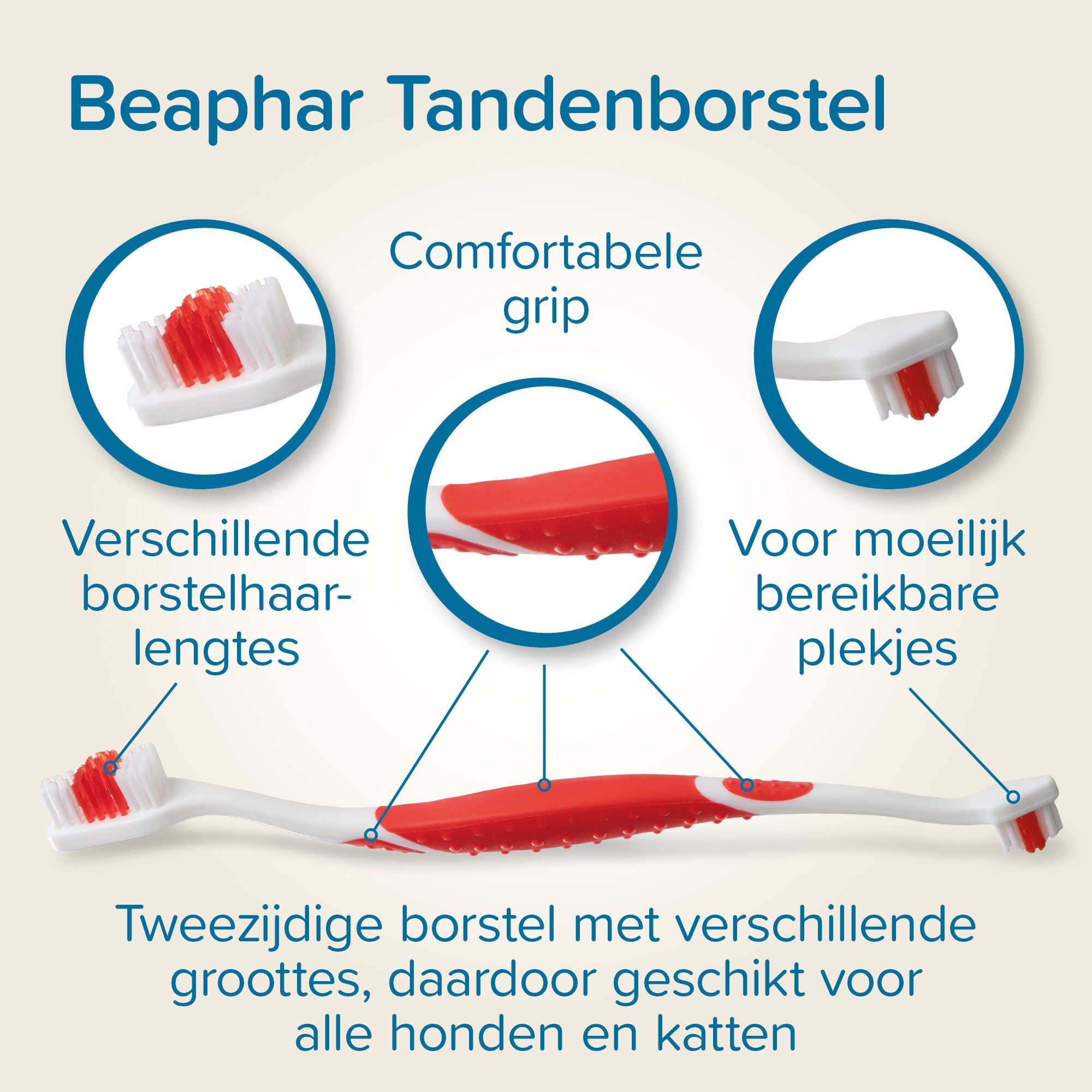Beaphar Combi-pack - Tandenborstel en Tandpasta - Hond - Wit