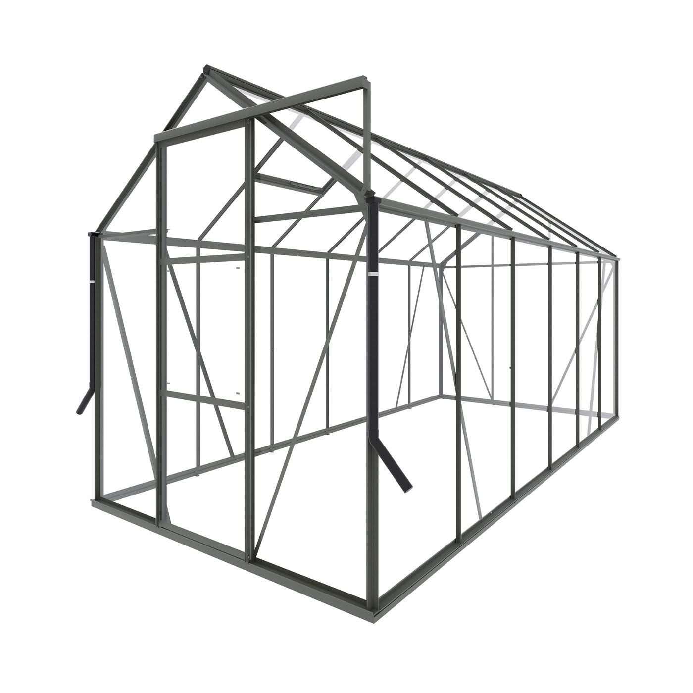 Royal Well Kate IV Full Options - Tuinkas - Groengrijs - 217x192x375 cm - Veiligheidsglas