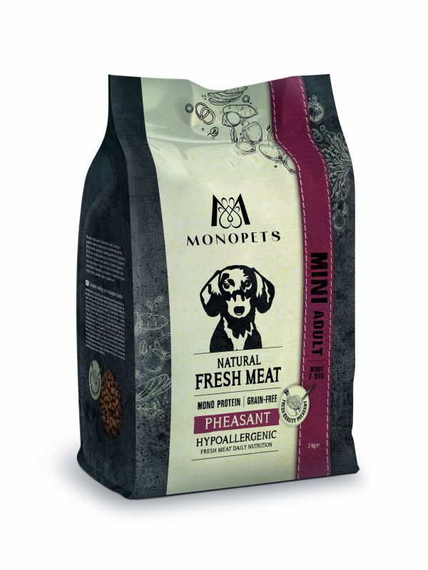 Monopets Mini Adult Hypoallergeen Monoprotein - Hondenvoer - 2 Kilogram - fazant Monopets Mini Adult Hypoallergeen Monoprotein - Hondenvoer - 2 Kilogram - fazant